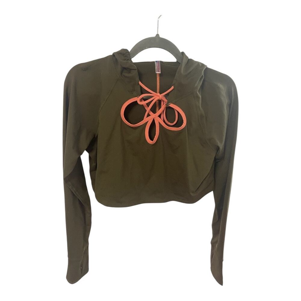 Free People Movement Hoodie Cropped Top Long Sleeve Athleisure Outdoors Spring M - Picture 3 of 9